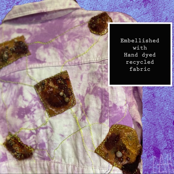 Hand embroidered + embellished jean style jacket - Picture 4 of 15